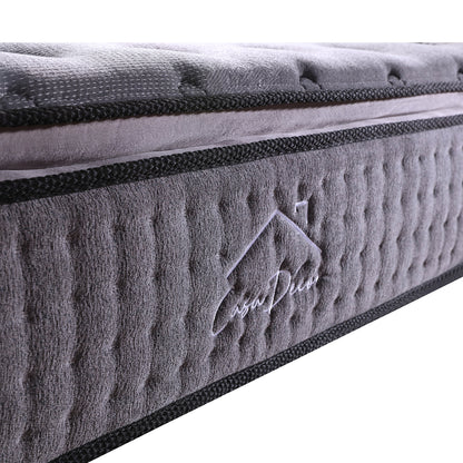 Casa Decor Bamboo Charcoal Mattress Pocket Spring Pillowtop 5 Zone 32cm Depth - King Single - Charcoal V160-10001705