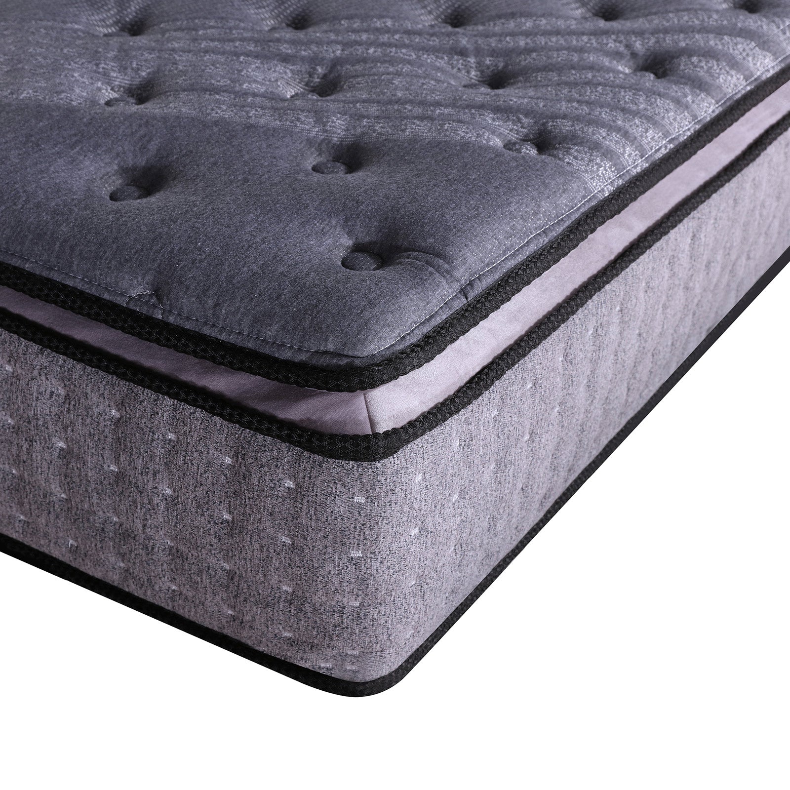 Casa Decor Bamboo Charcoal Mattress Pocket Spring Pillowtop 5 Zone 32cm Depth - King Single - Charcoal V160-10001705