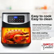 Kitchen Couture 12 Litre Air Fryer Multifunctional LCD One Touch Display Silver V160-10001717