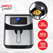 Kitchen Couture 12 Litre Air Fryer Multifunctional LCD One Touch Display Silver V160-10001717