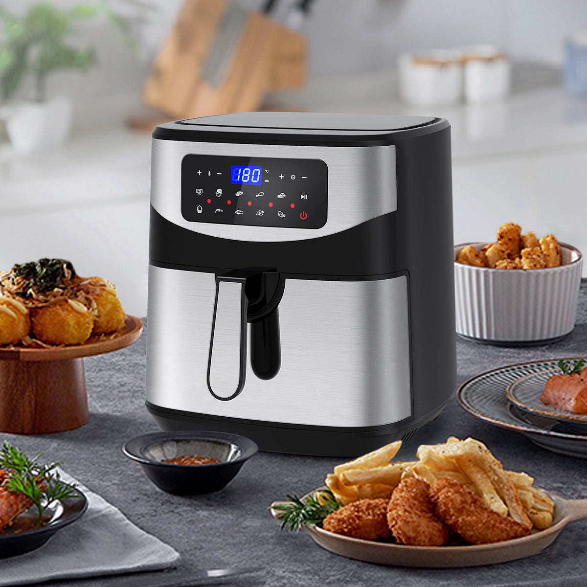 Kitchen Couture 12 Litre Air Fryer Multifunctional LCD One Touch Display Silver V160-10001717