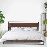Milano Decor Azure Bed Frame With Headboard Black Wood Steel Platform Bed - Single - Black V160-10001723
