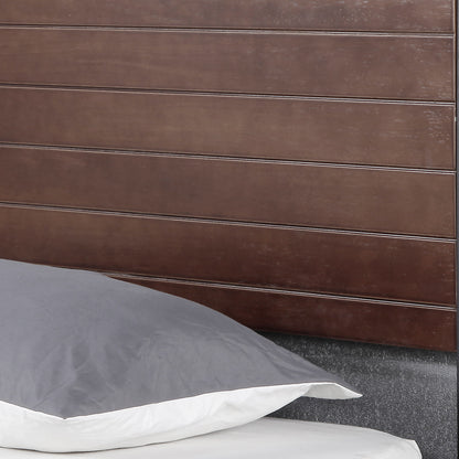 Milano Decor Azure Bed Frame With Headboard Black Wood Steel Platform Bed - Single - Black V160-10001723