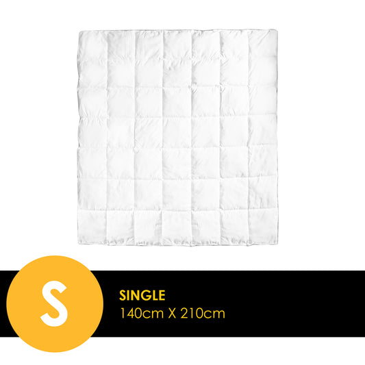 Royal Comfort Bamboo Blend Quilt 250GSM Luxury Duvet 100% Cotton Cover - Single - White V160-10001733