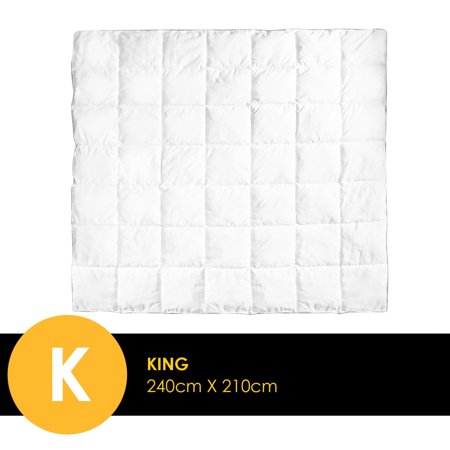 Royal Comfort Bamboo Blend Quilt 250GSM Luxury Duvet 100% Cotton Cover - King - White V160-10001736
