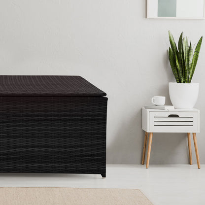 Arcadia Furniture Outdoor Rattan Storage Box Garden Toy Tools Shed UV Resistant - Black V160-10001756