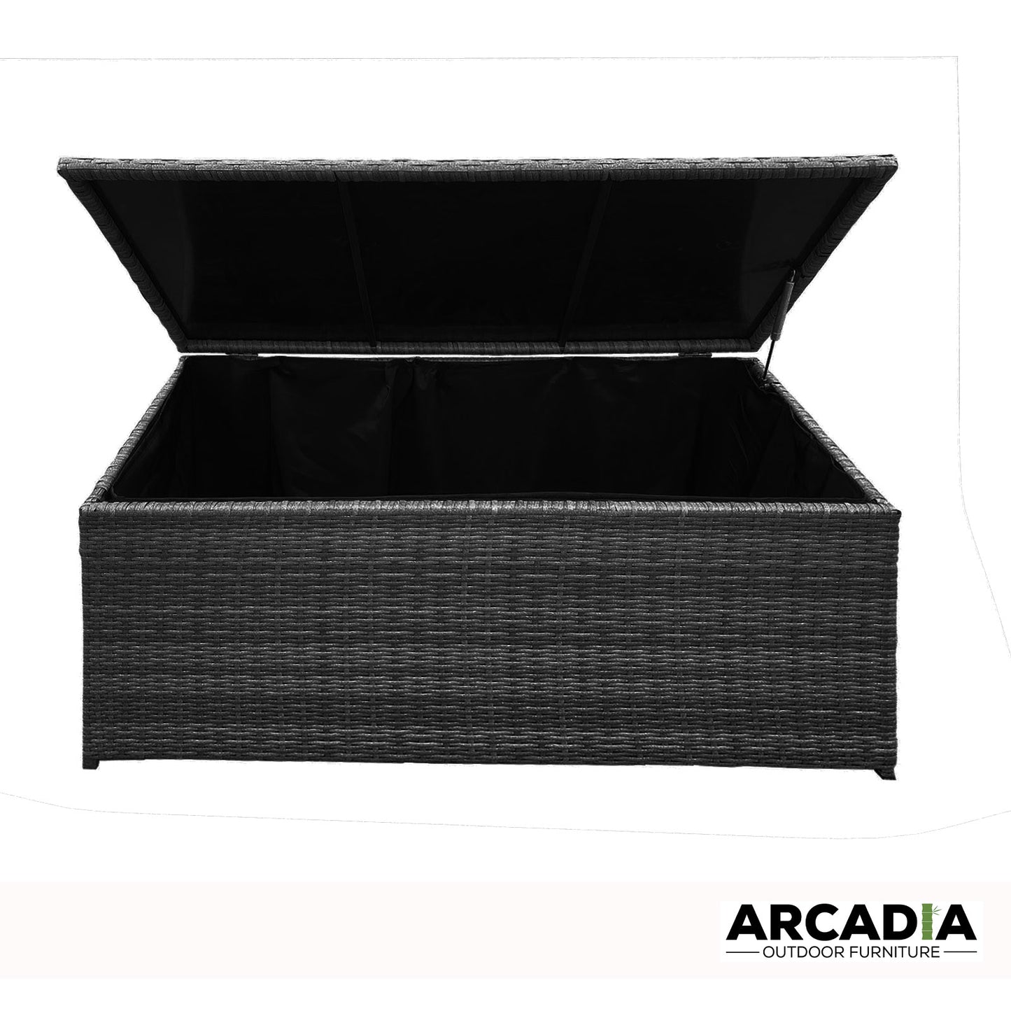 Arcadia Furniture Outdoor Rattan Storage Box Garden Toy Tools Shed UV Resistant - Black V160-10001756