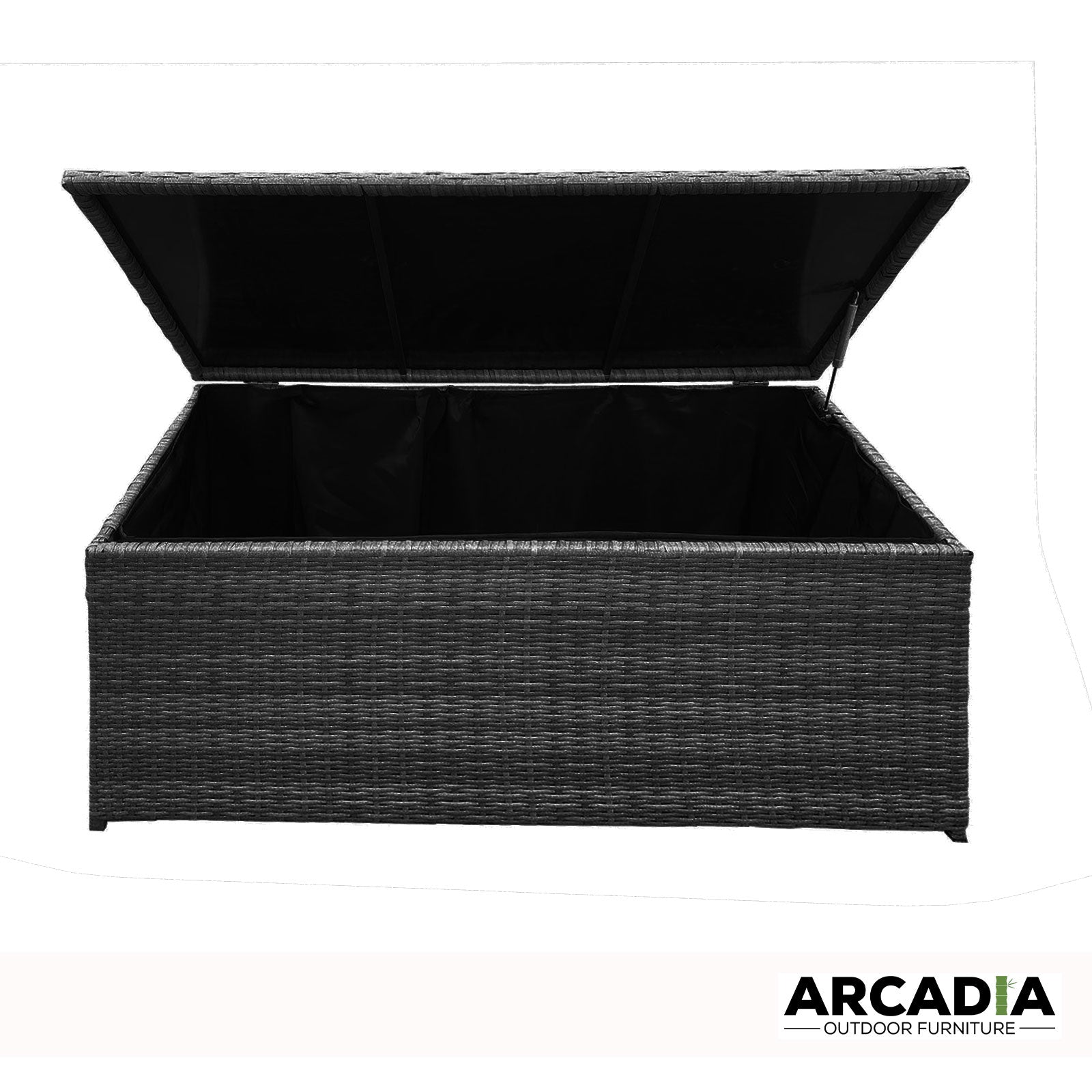Arcadia Furniture Outdoor Rattan Storage Box Garden Toy Tools Shed UV Resistant - Black V160-10001756