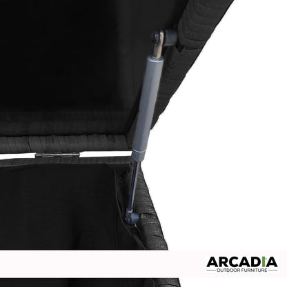 Arcadia Furniture Outdoor Rattan Storage Box Garden Toy Tools Shed UV Resistant - Black V160-10001756