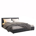 Milano Decor Eden Gas Lift Bed With Headboard Platform Storage Dark Grey Fabric - Single - Dark Grey V160-10001884