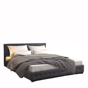 Milano Decor Eden Gas Lift Bed With Headboard Platform Storage Dark Grey Fabric - Single - Dark Grey V160-10001884