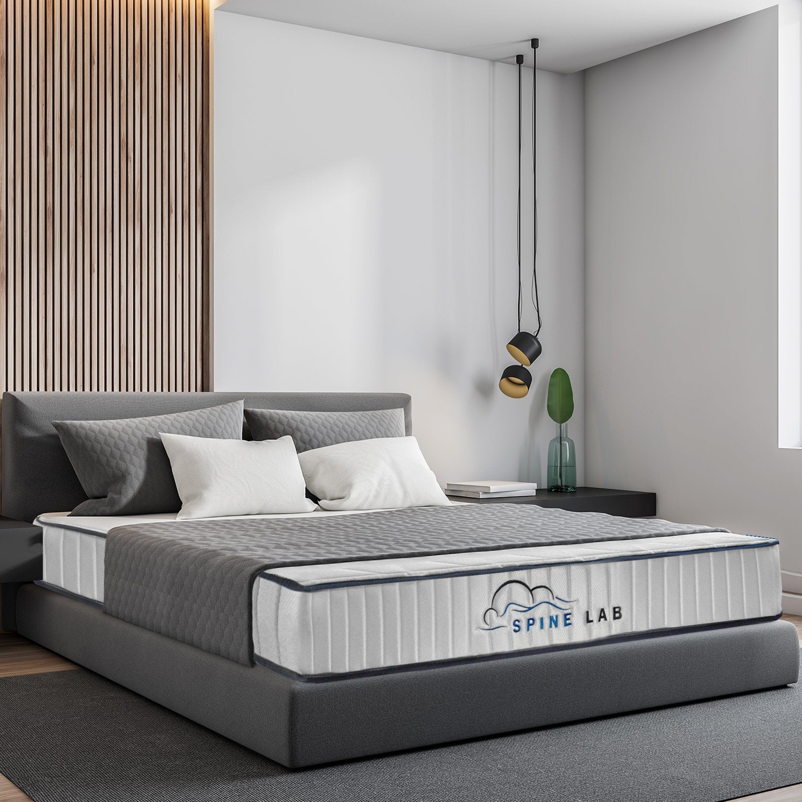 Spine-Lab Mattress 5 Zone 21cm Medium Firm Foam Bonnell Spring - Single - White V160-10001948