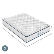 Spine-Lab Mattress 5 Zone 21cm Medium Firm Foam Bonnell Spring - Single - White V160-10001948