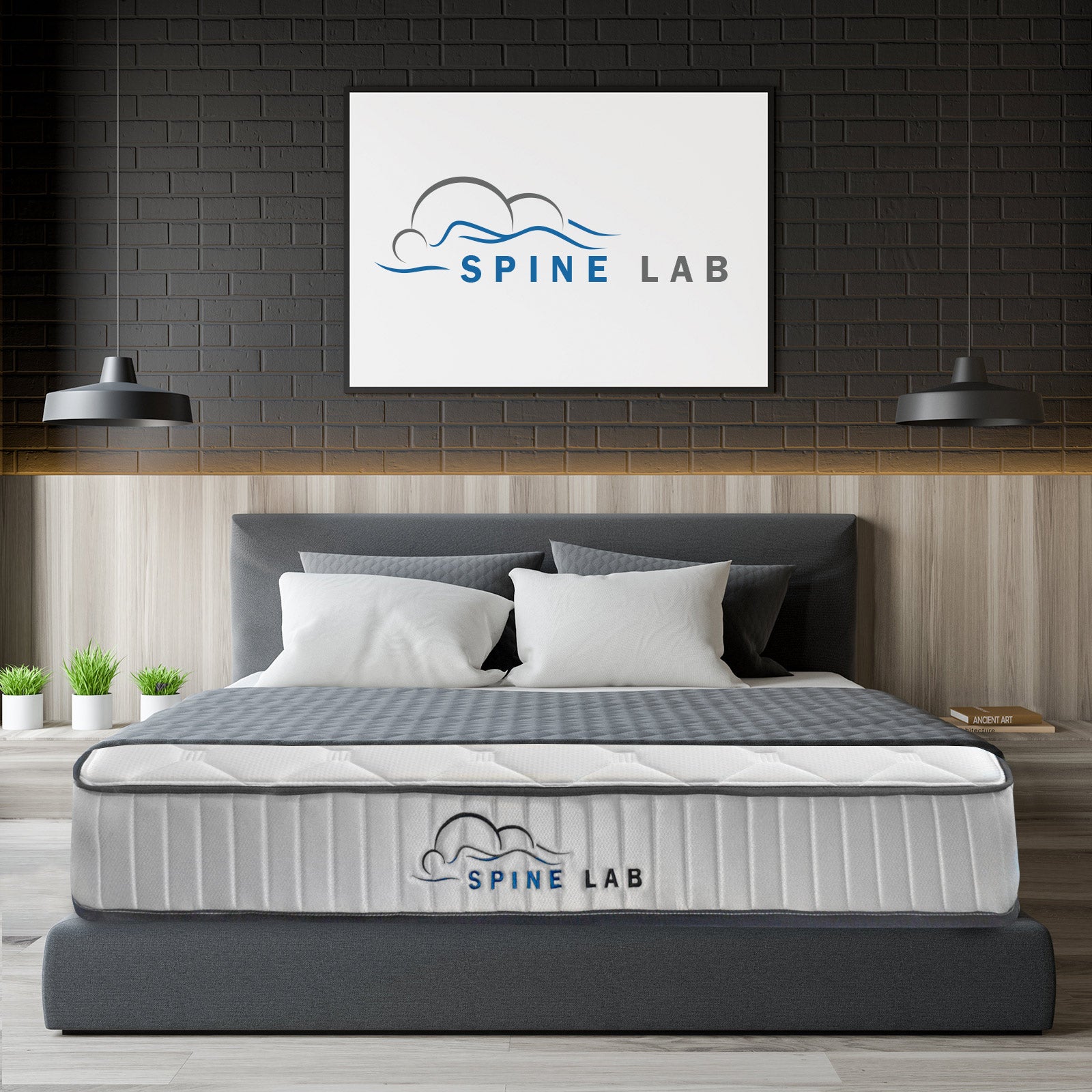 Spine-Lab Mattress 5 Zone 21cm Medium Firm Foam Bonnell Spring - Single - White V160-10001948