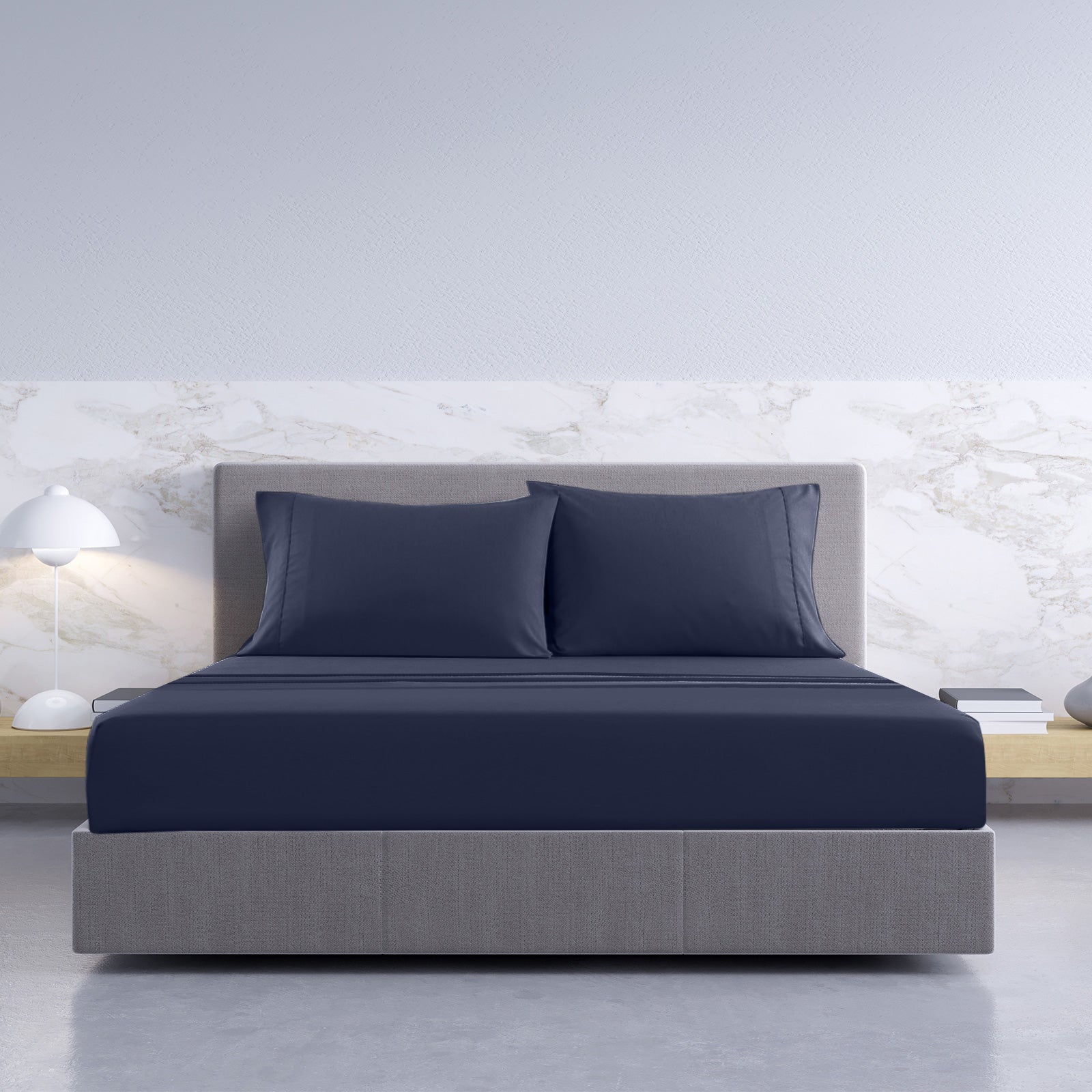 Royal Comfort 1000TC Hotel Grade Bamboo Cotton Sheets Pillowcases Set Ultrasoft - Queen - Royal Blue V160-10002045