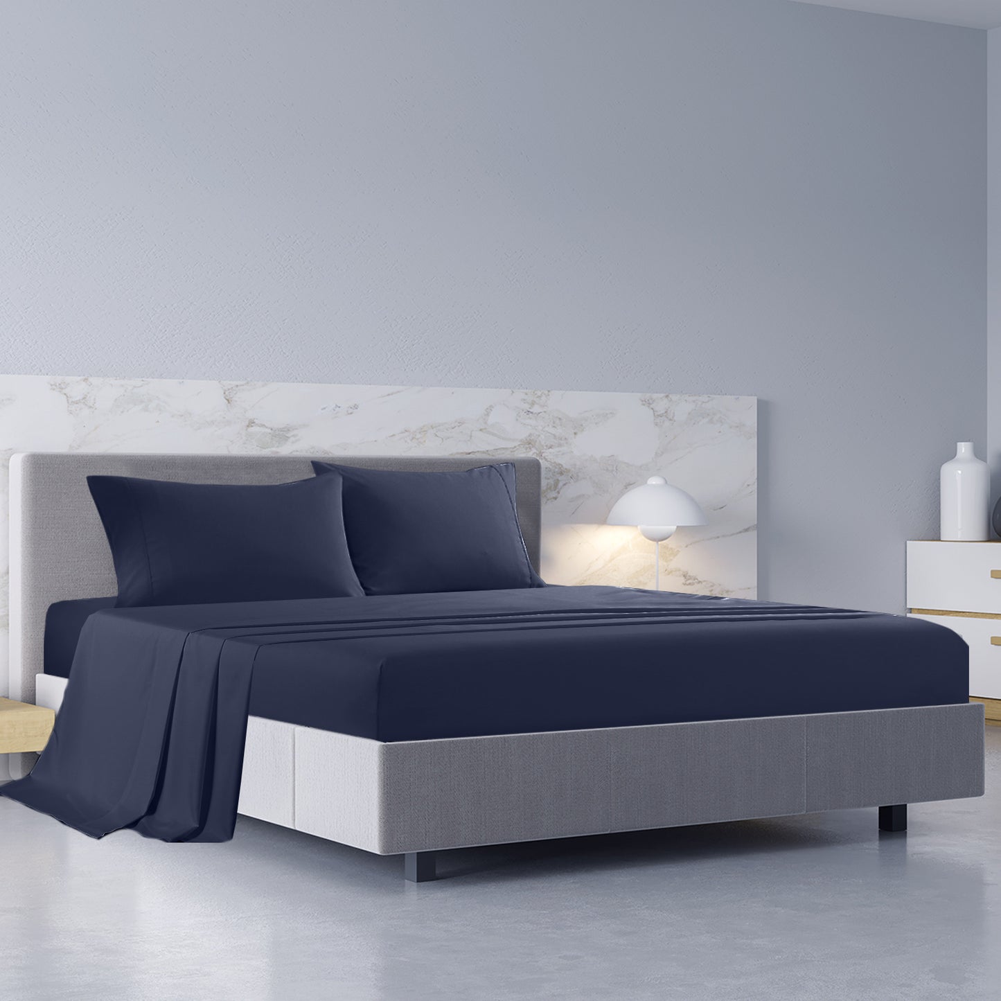 Royal Comfort 1000TC Hotel Grade Bamboo Cotton Sheets Pillowcases Set Ultrasoft - King - Royal Blue V160-10002050