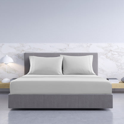 Royal Comfort 1000TC Hotel Grade Bamboo Cotton Sheets Pillowcases Set Ultrasoft - King - Cool Grey V160-10002051