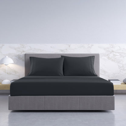 Royal Comfort 1000TC Hotel Grade Bamboo Cotton Sheets Pillowcases Set Ultrasoft - King - Charcoal V160-10002052