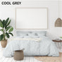 Balmain 1000 Thread Count Hotel Grade Bamboo Cotton Quilt Cover Pillowcases Set - King - Cool Grey V160-10002061