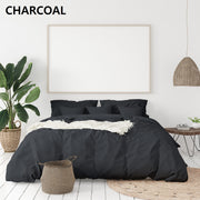 Balmain 1000 Thread Count Hotel Grade Bamboo Cotton Quilt Cover Pillowcases Set - King - Charcoal V160-10002062