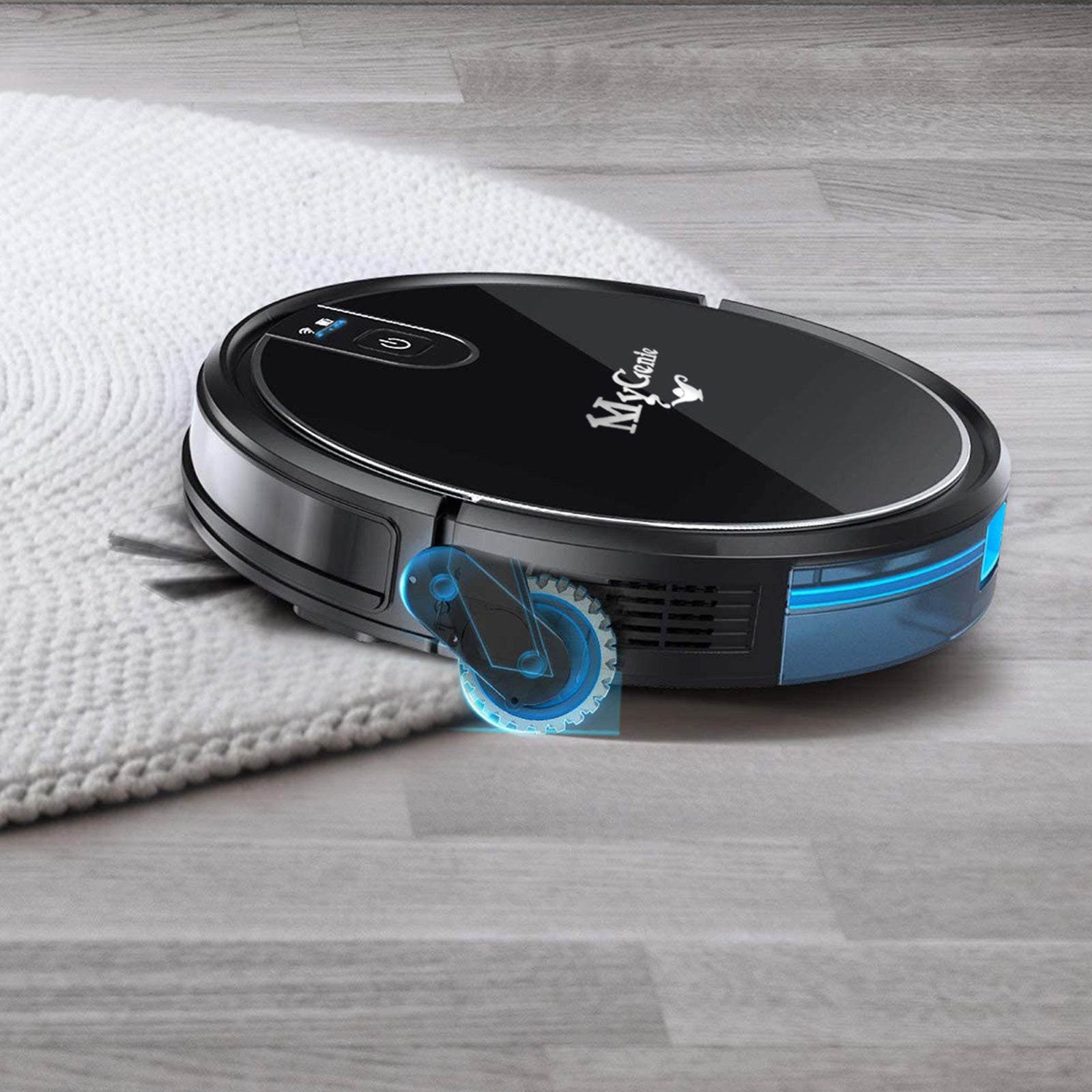 MyGenie XSonic Wifi Pro Robotic Vacuuum Cleaner Carpet Wet Dry Mopping Black V160-10002248