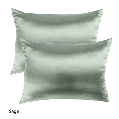 Royal Comfort Mulberry Soft Silk Hypoallergenic Pillowcase Twin Pack 51 x 76cm - Sage V160-10002249