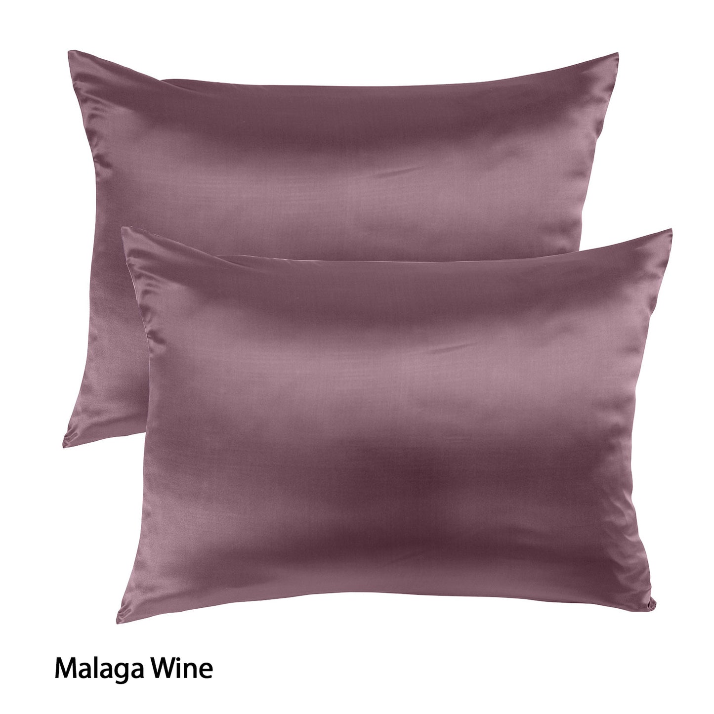 Royal Comfort Mulberry Soft Silk Hypoallergenic Pillowcase Twin Pack 51 x 76cm - Malaga Wine V160-10002253