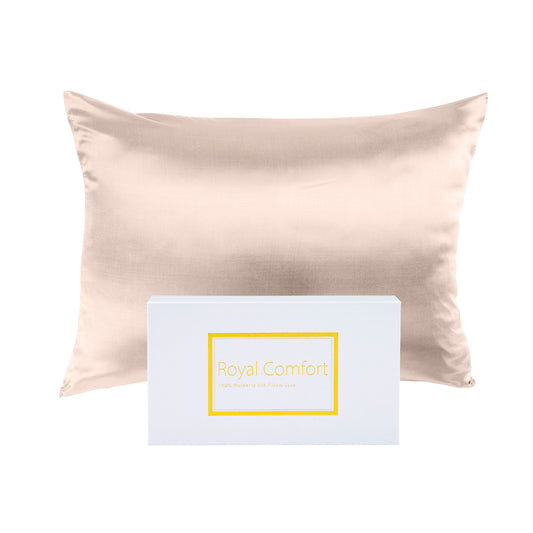 Royal Comfort Pure Silk Pillow Case 100% Mulberry Silk Hypoallergenic Pillowcase - Champagne Pink V160-10002264