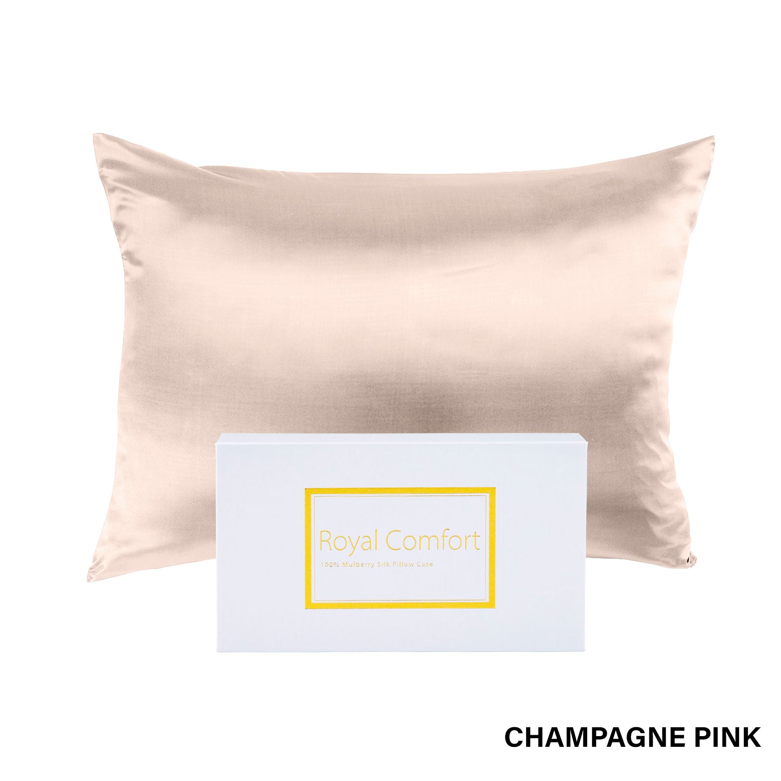 Royal Comfort Pure Silk Pillow Case 100% Mulberry Silk Hypoallergenic Pillowcase - Champagne Pink V160-10002264
