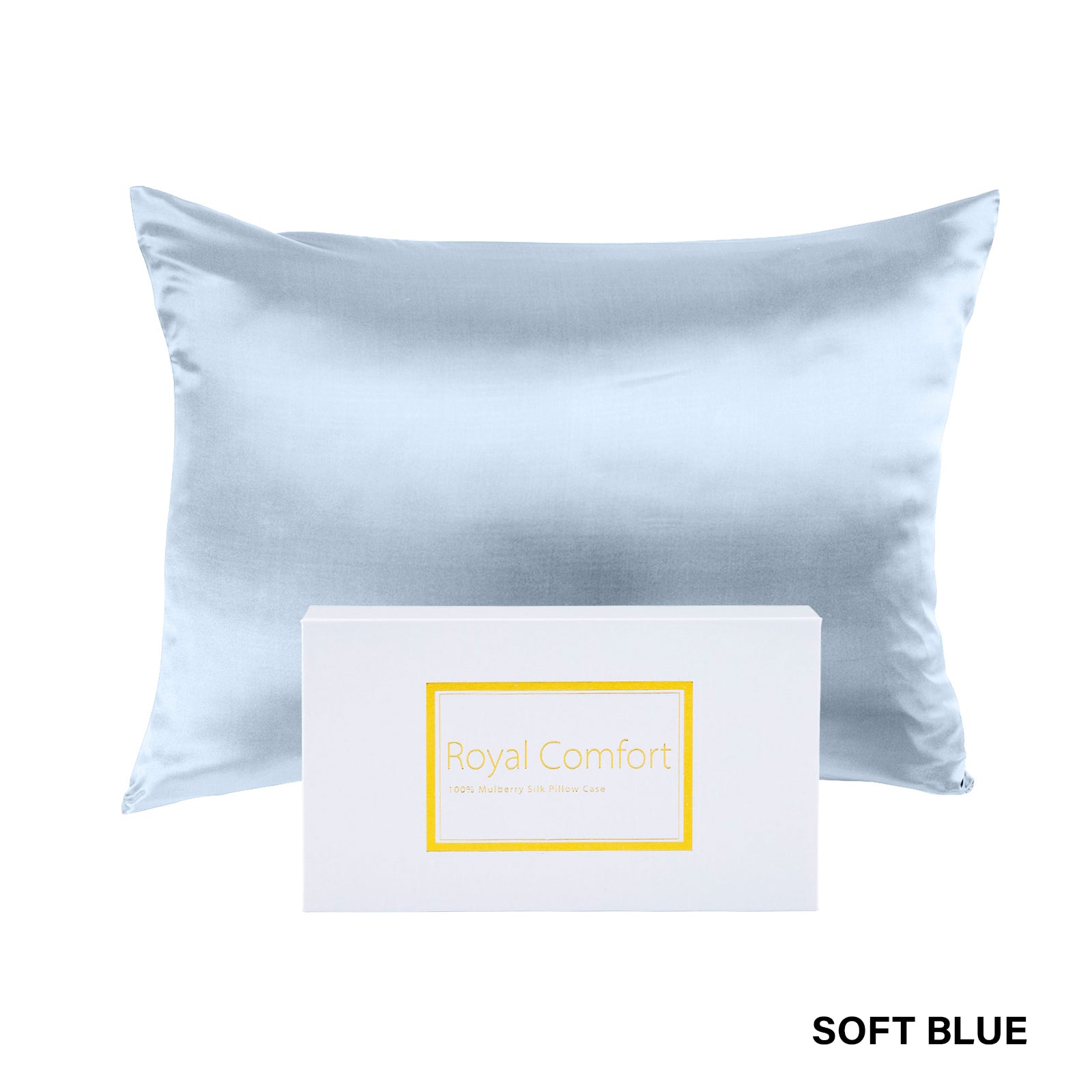 Royal Comfort Pure Silk Pillow Case 100% Mulberry Silk Hypoallergenic Pillowcase - Soft Blue V160-10002268
