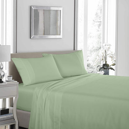 Royal Comfort 1200 Thread Count Sheet Set 4 Piece Ultra Soft Satin Weave Finish - Double - Sage Green V160-10002275
