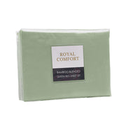 Royal Comfort Bamboo Blended Sheet & Pillowcases Set 1000TC Ultra Soft Bedding - Queen - Sage Green V160-10002284
