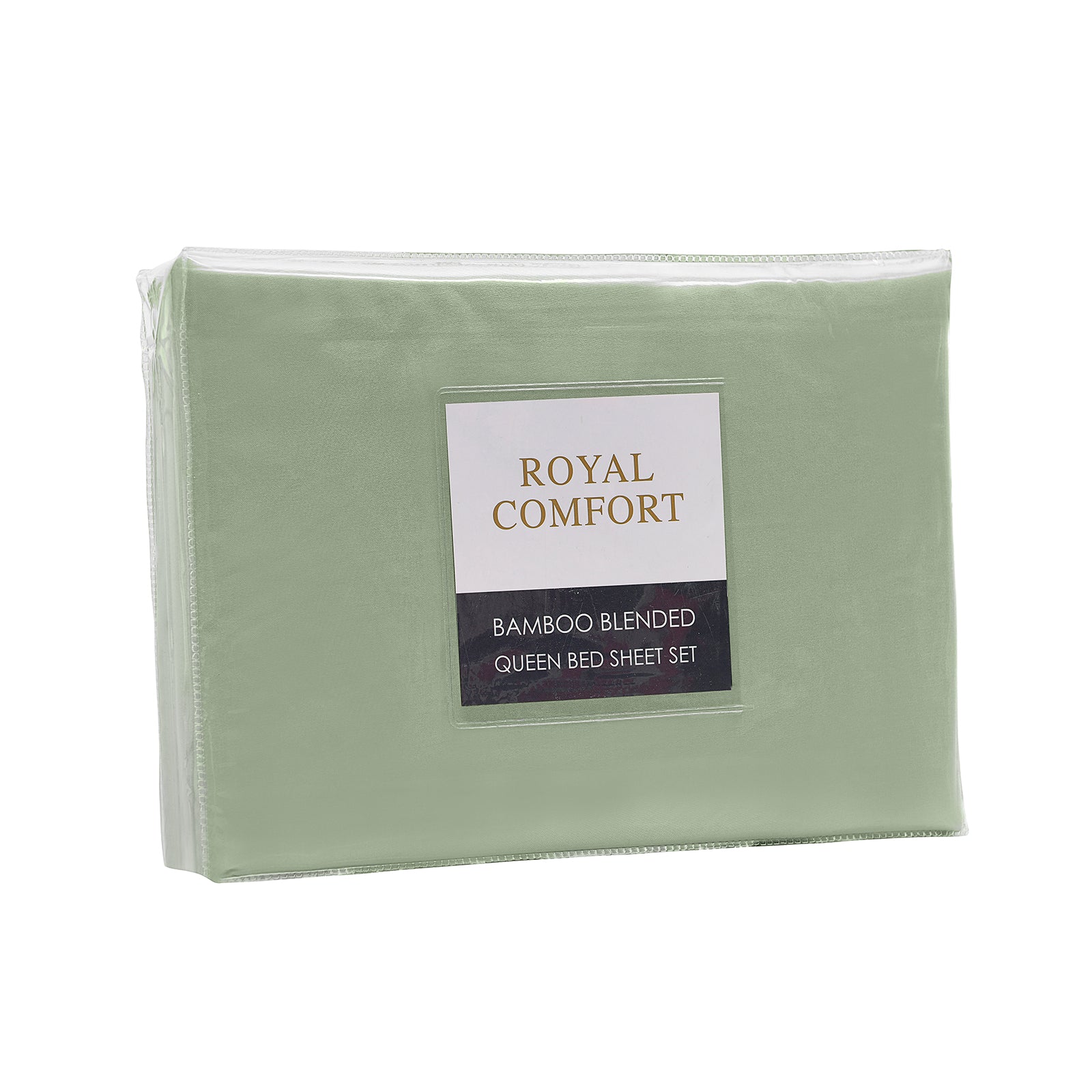 Royal Comfort Bamboo Blended Sheet & Pillowcases Set 1000TC Ultra Soft Bedding - Queen - Sage Green V160-10002284