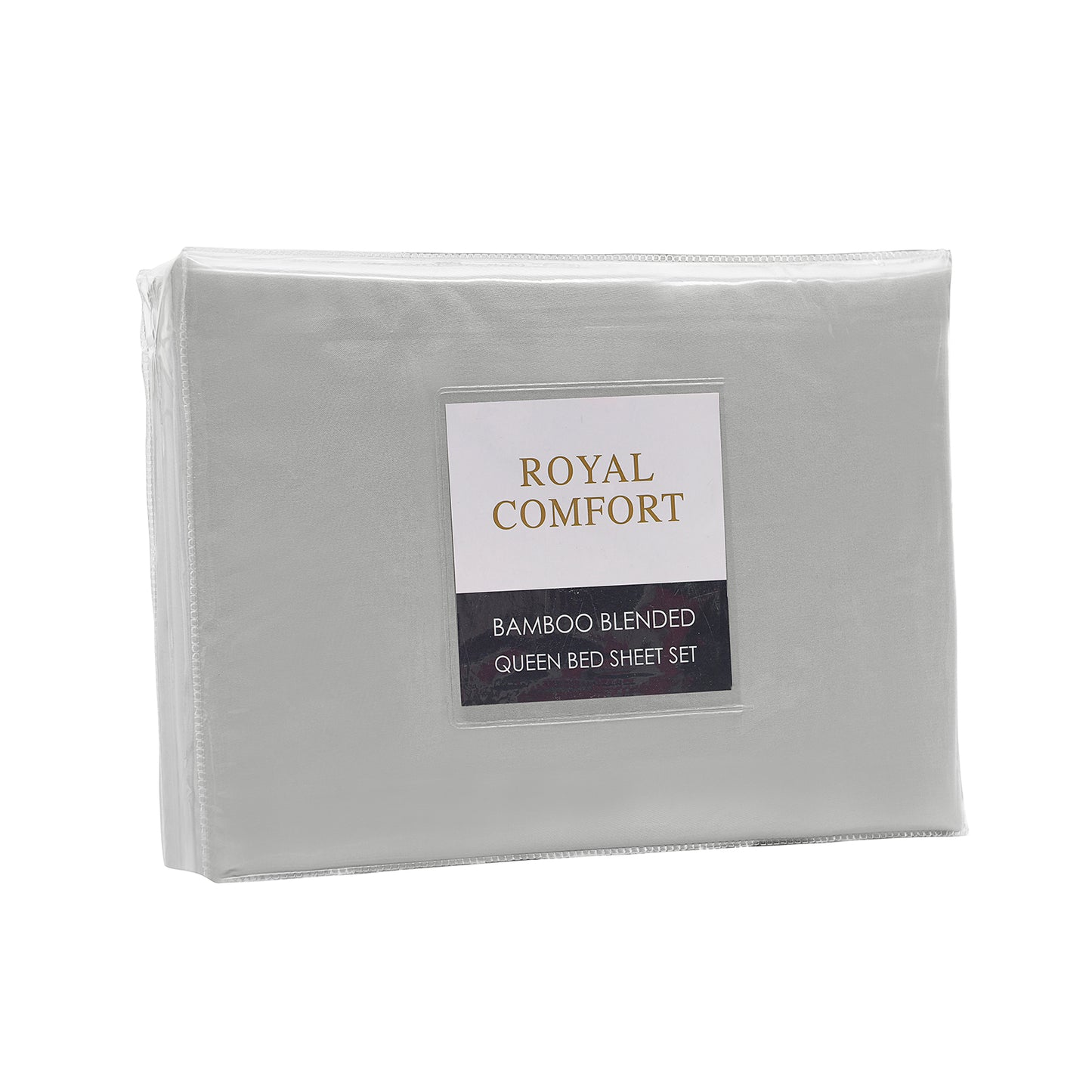 Royal Comfort Bamboo Blended Sheet & Pillowcases Set 1000TC Ultra Soft Bedding - Queen - Light Grey V160-10002288