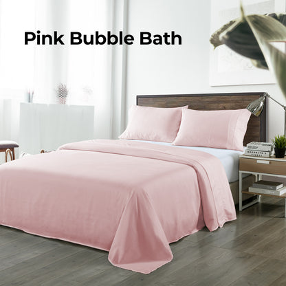 Royal Comfort Bamboo Blended Sheet & Pillowcases Set 1000TC Ultra Soft Bedding - King - Bubble Bath V160-10002292