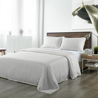 Royal Comfort Bamboo Blended Sheet & Pillowcases Set 1000TC Ultra Soft Bedding - King - Light Grey V160-10002294