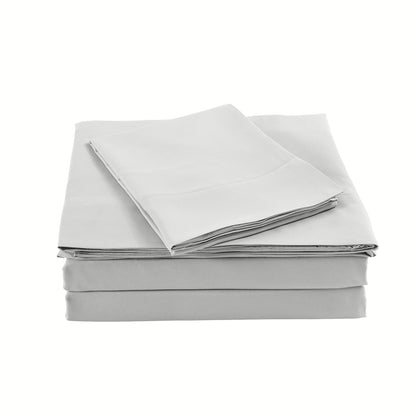 Royal Comfort Bamboo Blended Sheet & Pillowcases Set 1000TC Ultra Soft Bedding - King - Light Grey V160-10002294