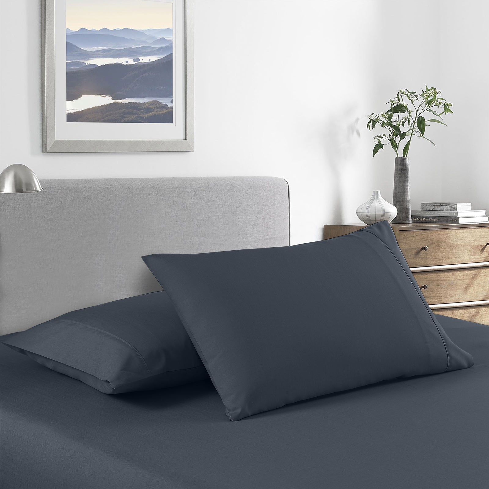 Royal Comfort 2000 Thread Count Bamboo Cooling Sheet Set Ultra Soft Bedding - Single - Charcoal V160-10002298