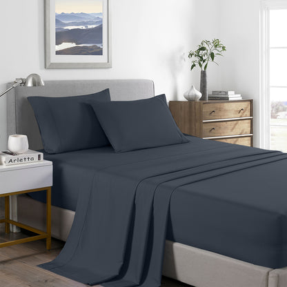 Royal Comfort 2000 Thread Count Bamboo Cooling Sheet Set Ultra Soft Bedding - King - Charcoal V160-10002310