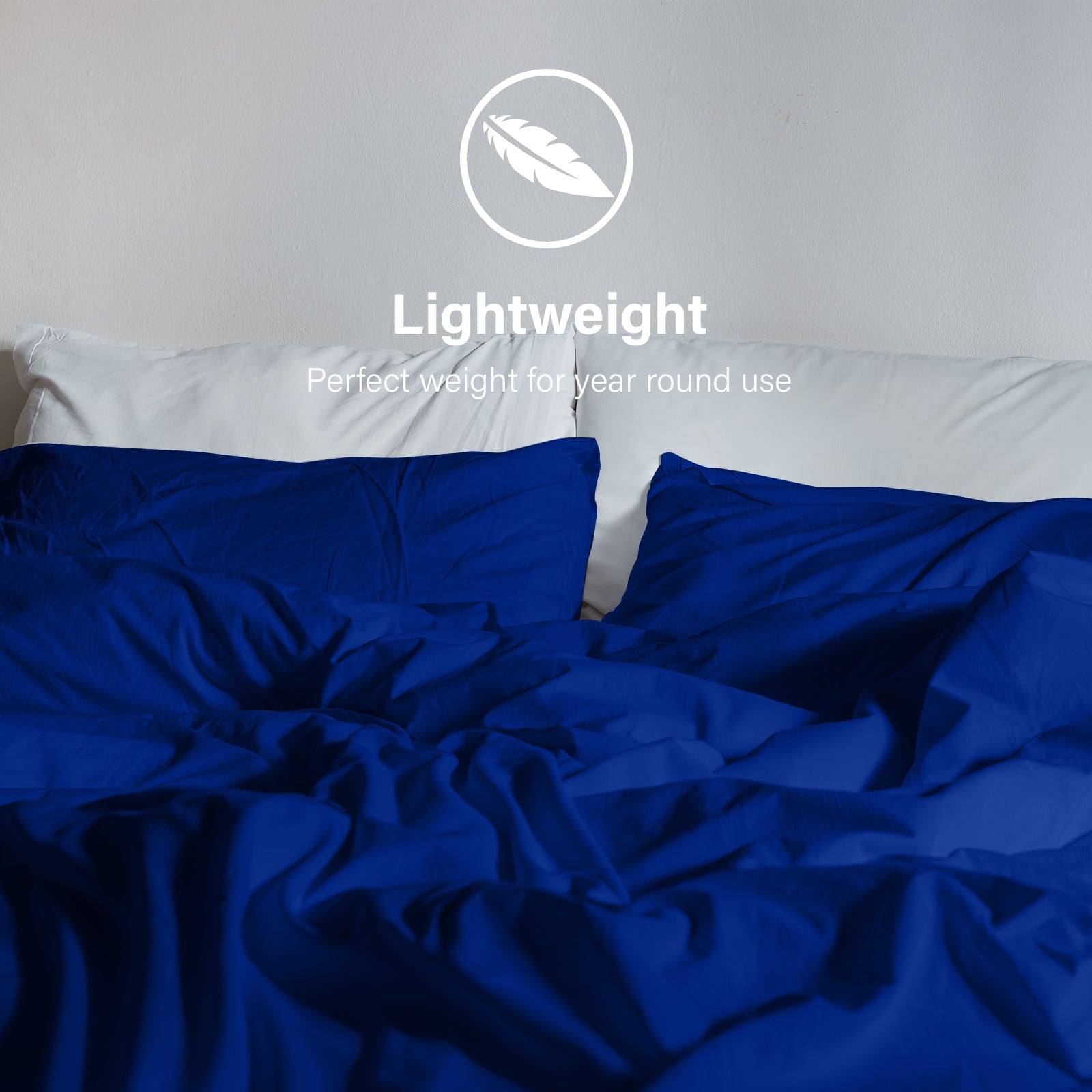 Royal Comfort Vintage Washed 100% Cotton Sheet Set Fitted Flat Sheet Pillowcases - Single - Royal Blue V160-10002568