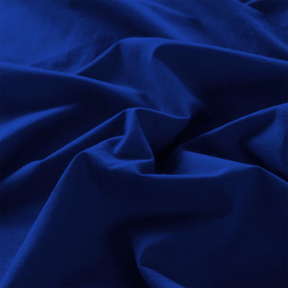 Royal Comfort Vintage Washed 100% Cotton Sheet Set Fitted Flat Sheet Pillowcases - Double - Royal Blue V160-10002573