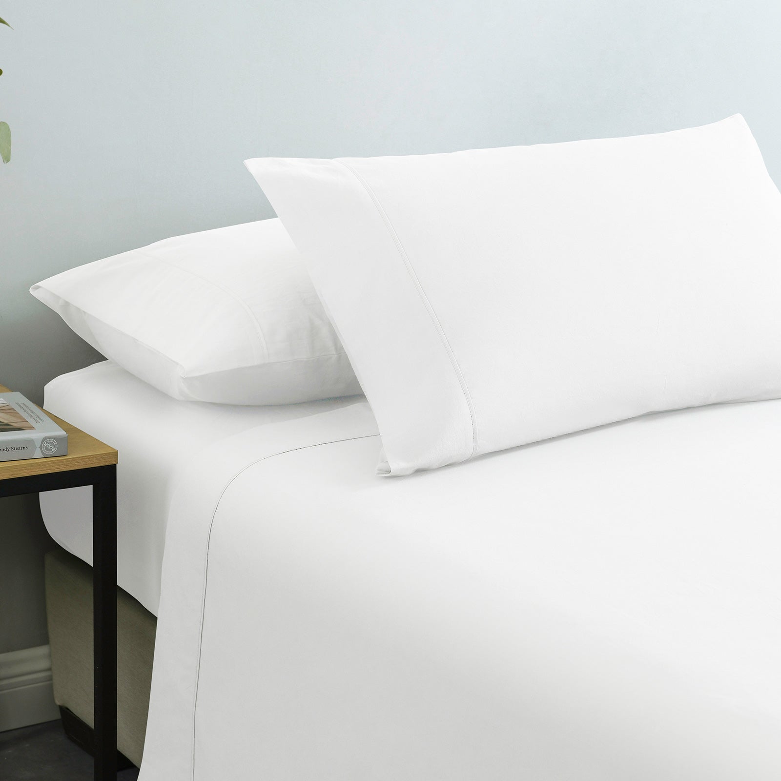 Royal Comfort Vintage Washed 100% Cotton Sheet Set Fitted Flat Sheet Pillowcases - King - White V160-10002582