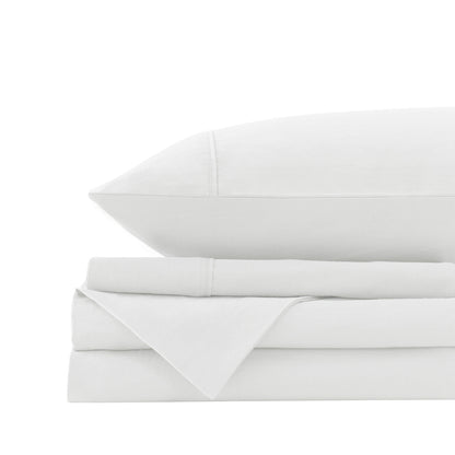 Royal Comfort Vintage Washed 100% Cotton Sheet Set Fitted Flat Sheet Pillowcases - King - White V160-10002582