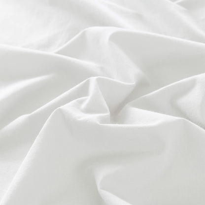 Royal Comfort Vintage Washed 100% Cotton Sheet Set Fitted Flat Sheet Pillowcases - King - White V160-10002582