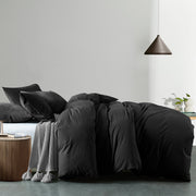 Royal Comfort Vintage Washed 100% Cotton Quilt Cover Set Bedding Ultra Soft - Single - Charcoal V160-10002589