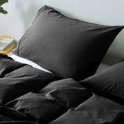 Royal Comfort Vintage Washed 100% Cotton Quilt Cover Set Bedding Ultra Soft - Single - Charcoal V160-10002589