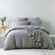 Royal Comfort Vintage Washed 100% Cotton Quilt Cover Set Bedding Ultra Soft - King - Grey V160-10002603