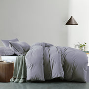 Royal Comfort Vintage Washed 100% Cotton Quilt Cover Set Bedding Ultra Soft - King - Grey V160-10002603