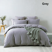 Royal Comfort Vintage Washed 100% Cotton Quilt Cover Set Bedding Ultra Soft - King - Grey V160-10002603