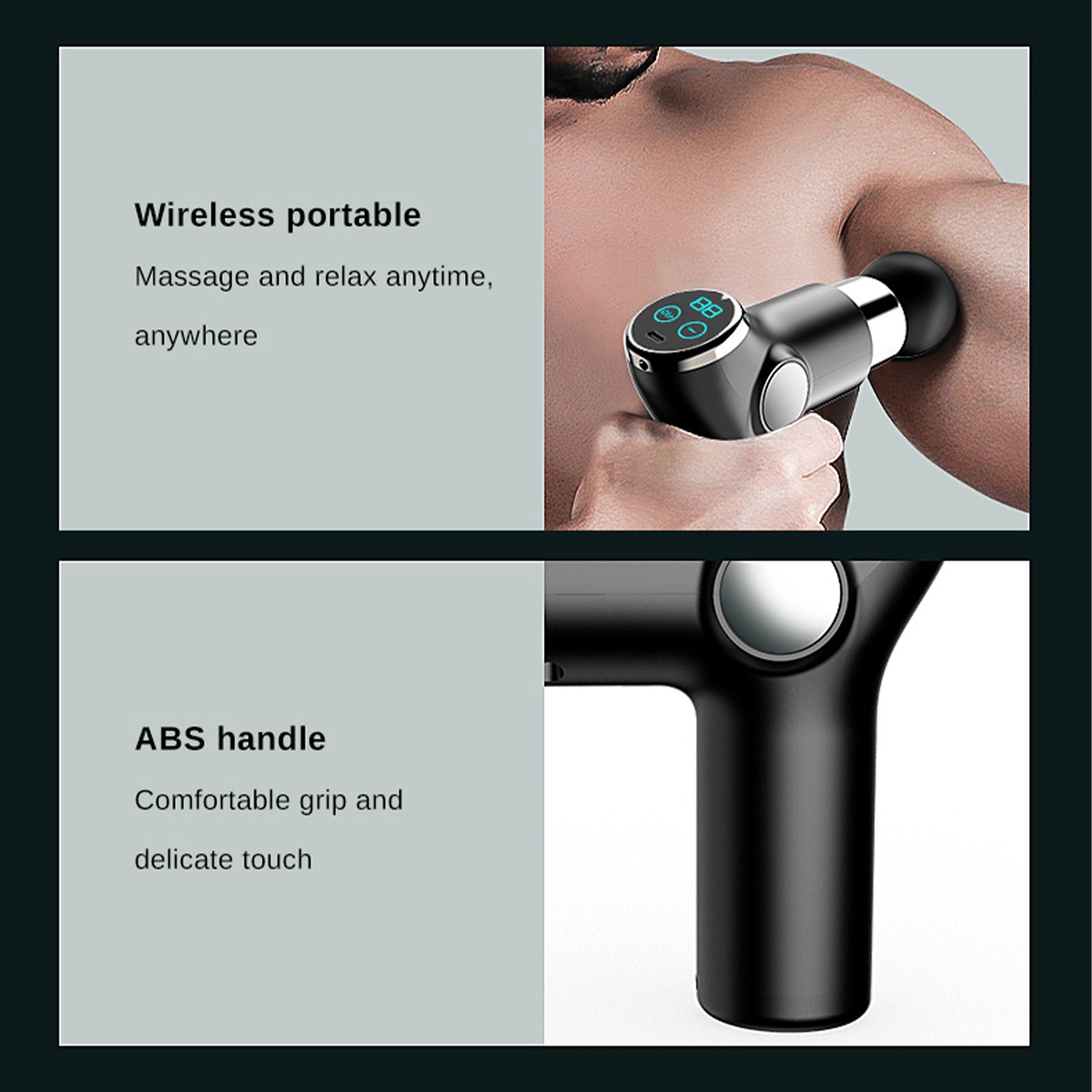 FitSmart LCD Display Mini Vibration Therapy Massage Device Black V160-10002660